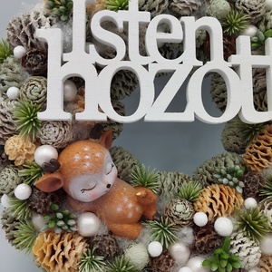 Isten Hozott őzikés őszi/téli ajtódísz - otthon & életmód - dekoráció - ajtó- és ablak dekoráció - ajtódísz & kopogtató - Meska.hu