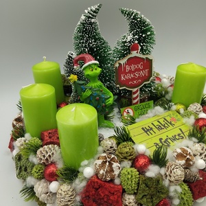 30cm Grincs figurás adventi koszorú - karácsony - adventi díszek - adventi koszorú - Meska.hu