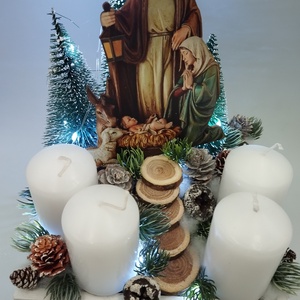 Betlehem adventi box, Led világítással - karácsony - adventi díszek - adventi gyertyadíszek és koszorúdíszek - Meska.hu