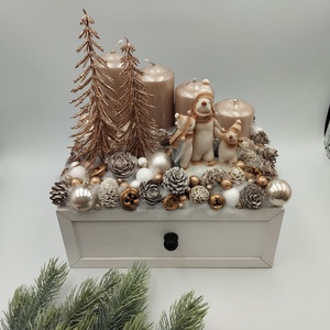 Pezsgő, fehér pingvincsalád adventi fiók - Meska.hu