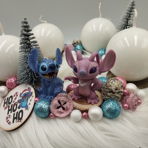 Stitch és Angel adventi koszorú - karácsony - adventi díszek - adventi koszorú - Meska.hu