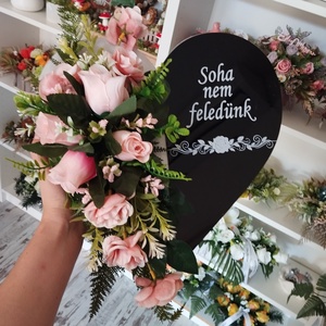 Prémium plexi szív sírdísz, rózsaszín - otthon & életmód - vallás - temetkezési tárgy - sírdísz, kegyeleti dísz - Meska.hu