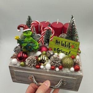 Grincs adventi fiók - karácsony - adventi díszek - adventi gyertyadíszek és koszorúdíszek - Meska.hu
