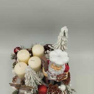 Mikulás Mézivel, adventi fiók - karácsony - adventi díszek - adventi gyertyadíszek és koszorúdíszek - Meska.hu