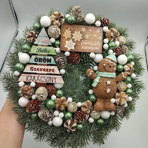 Menta Mézis 3d műfenyős ajtódísz - karácsony - karácsonyi lakásdekoráció - karácsonyi ajtódíszek - Meska.hu