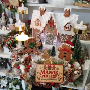 Óriás világító mézeskalácsház, Mézis adventi koszorú, led gyertyákkal - karácsony - adventi díszek - adventi gyertyadíszek és koszorúdíszek - Meska.hu
