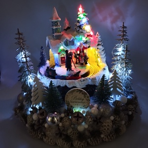 Hatalmas, mozgó vonatos, zenélő asztaldísz - karácsony - adventi díszek - adventi asztaldísz - Meska.hu