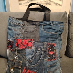 Pipacsos táska, Táska & Tok, Bevásárlás & Shopper táska, Shopper, textiltáska, szatyor, Varrás, MESKA