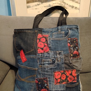 Pipacsos táska - táska & tok - bevásárlás & shopper táska - shopper, textiltáska, szatyor - Meska.hu