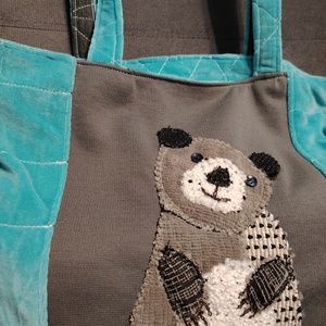 Kék színű medvés táska - táska & tok - bevásárlás & shopper táska - shopper, textiltáska, szatyor - Meska.hu