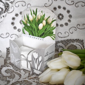 Tulipános papírzsepi tartó -  - Meska.hu