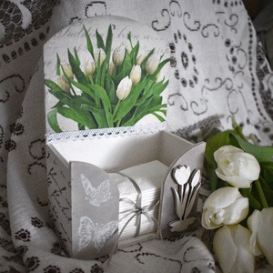 Tulipános papírzsepi tartó -  - Meska.hu