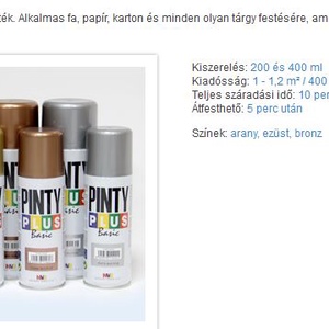 PINTY PLUS acryl festék spray (200 ml/1 db) - bronz - festék - Meska.hu PINTY PLUS acryl festék spray (200 ml/1 db) - bronz - festék - Meska.hu