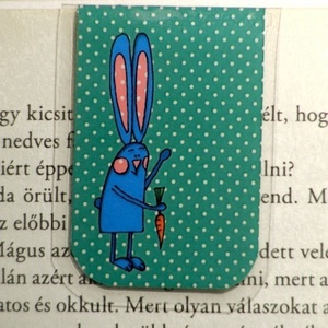 KÉK Nyuszi pöttyös mini MÁGNESES könyvjelző 1db - Meska.hu