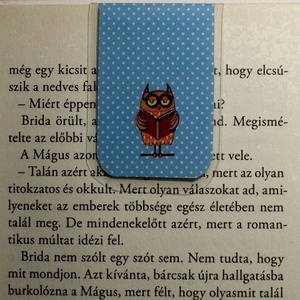 KÉK Bagoly mini MÁGNESES könyvjelző 1db -  - Meska.hu
