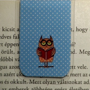 KÉK Bagoly mini MÁGNESES könyvjelző 1db - Meska.hu