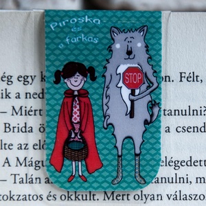 PIROSKA és a FARKAS mini MÁGNESES könyvjelző 1db - Meska.hu
