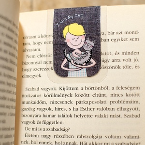 I love MY CAT -mini MÁGNESES könyvjelző 1 db -  - Meska.hu