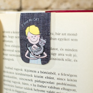 I love MY CAT -mini MÁGNESES könyvjelző 1 db -  - Meska.hu