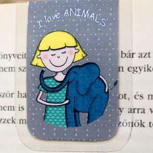 I love ANIMALS -mini MÁGNESES könyvjelző 1 db - Meska.hu
