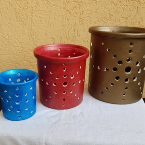 Karácsonyi mécsestartó szett - karácsony - adventi díszek - adventi asztaldísz - Meska.hu