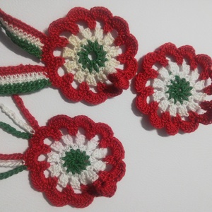 Horgolt kokárda , Ékszer, Kitűző és Bross, Kitűző, Horgolás, Meska