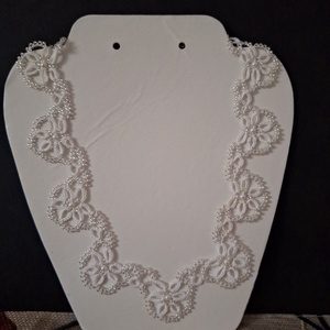 Fehészínű színű ezüst gyöngyökkel díszített ékszer szett, Ékszer, Ékszerszett, , MESKA