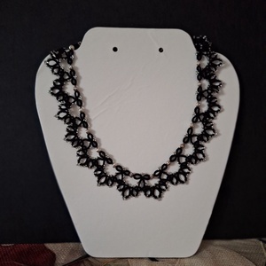Fekete színű ezüst gyöngyökkel díszített ékszer , Ékszer, Ékszerszett, , MESKA