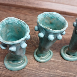 Egyedi, effekt mázas türkiz pálinkás, likőrös poharak 6db- os szett - otthon & életmód - konyhafelszerelés, tálalás - tálalás - pálinkás poharak, szettek - Meska.hu