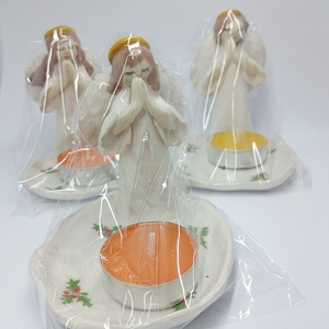 Mécses kerámia angyalka, Művészet, Szobor, Kerámia, Kerámia, MESKA