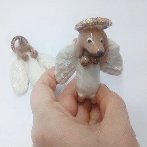 Tacsis kerámia angyalka, Művészet, Szobor, Kerámia, Kerámia, MESKA