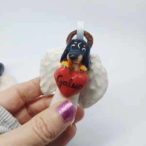 Tacsis kerámia angyalka, Művészet, Szobor, Kerámia, Kerámia, MESKA