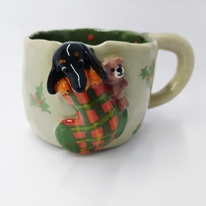 Mázas kerámia tacsis bögre, Művészet, Szobor, Kerámia, Kerámia, MESKA