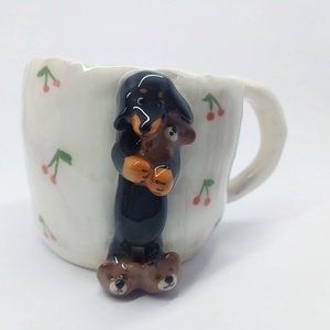 Mázas kerámia tacsis bögre, Művészet, Szobor, Kerámia, Kerámia, MESKA