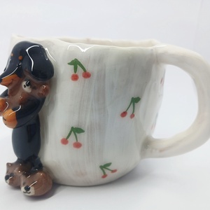 Mázas kerámia tacsis bögre - művészet - szobor - kerámia - Meska.hu