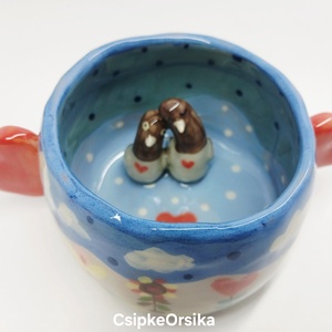 Mázas kerámia  bögre, Művészet, Szobor, Kerámia, Kerámia, MESKA