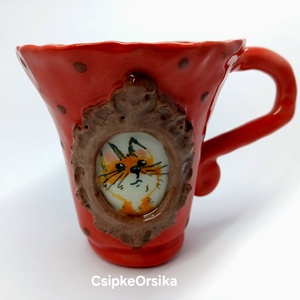 Mázas kerámia  bögre, Művészet, Szobor, Kerámia, Kerámia, MESKA