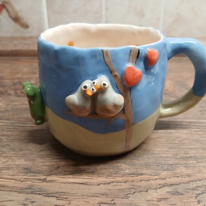 Mázas kerámia  bögre, Művészet, Szobor, Kerámia, Kerámia, MESKA