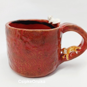 Mázas kerámia bögre cicákkal - otthon & életmód - konyhafelszerelés, tálalás - tálalás - bögre & csésze - Meska.hu