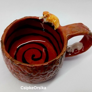 Mázas kerámia bögre cicákkal, Otthon & Életmód, Konyhafelszerelés, tálalás, Tálalás, Bögre & Csésze, Kerámia, MESKA