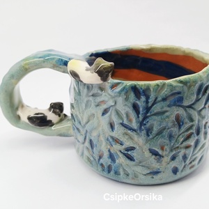 Mázas kerámia bögre cicákkal - otthon & életmód - konyhafelszerelés, tálalás - tálalás - bögre & csésze - Meska.hu