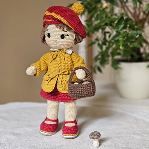 Horgolt baba gombával - játék & sport - baba & babaház - öltöztethető baba - Meska.hu