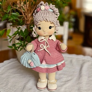 Horgolt baba ridiküllel - játék & sport - baba & babaház - öltöztethető baba - Meska.hu