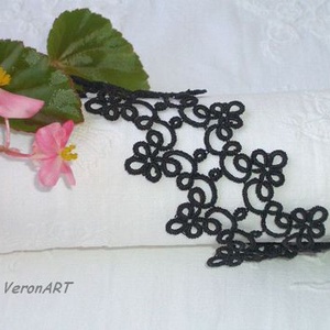 LANA hajócsipke nyakpánt fekete színben, , Csipkekészítés, Horgolás, MESKA