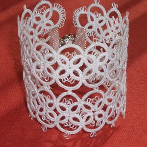 ANETT dupla széles, fehér hajócsipke menyasszonyi/alkalmi karkötő, horgolt -  - Meska.hu ANETT dupla széles, fehér hajócsipke menyasszonyi/alkalmi karkötő, horgolt -  - Meska.hu