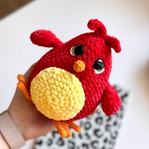 Amigurumi horgolt piros kismadár, Játék & Sport, Plüssállat & Játékfigura, Madár, Horgolás, MESKA