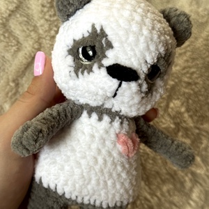Horgolt panda maci - játék & sport - plüssállat & játékfigura - maci - Meska.hu