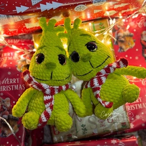 Amigurumi horgolt Grinch - karácsony - karácsonyi lakásdekoráció - karácsonyi manók, figurák - Meska.hu