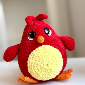 Amigurumi horgolt piros kismadár - játék & sport - plüssállat & játékfigura - madár - Meska.hu