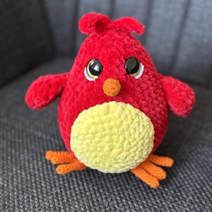 Amigurumi horgolt piros kismadár - játék & sport - plüssállat & játékfigura - madár - Meska.hu